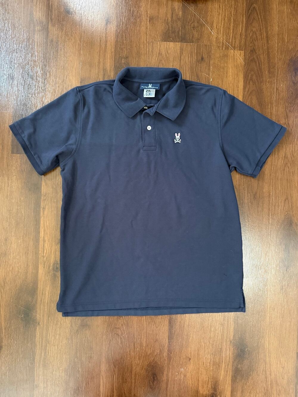Psycho Bunny Classic Pique Polo Shirt Navy Sz 6 (Large) Embroidered Logo Preppy